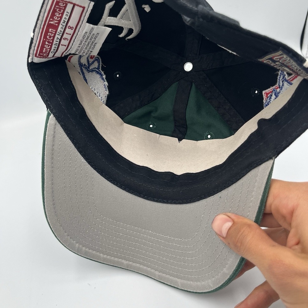 Vintage American Needle World Series Hat A's vs Dodgers Snapback MLB Cap 90s - Picture 12 of 13